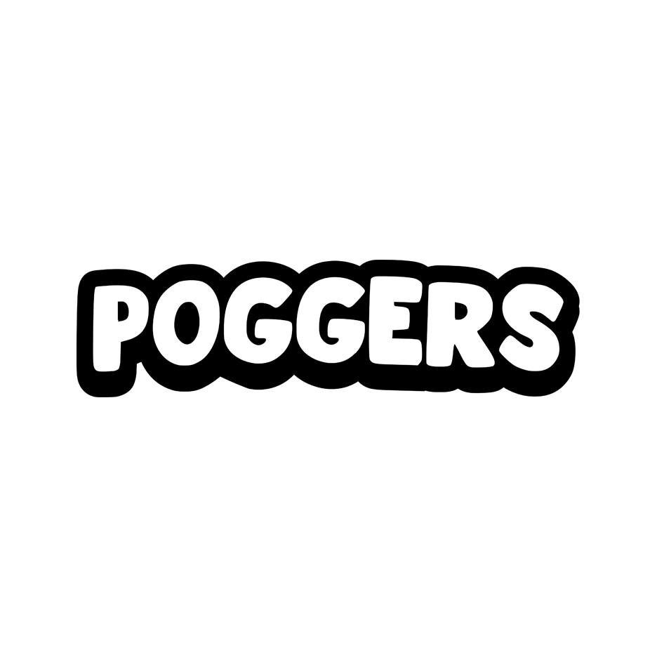 POGGERS BLACK LOGO STICKER